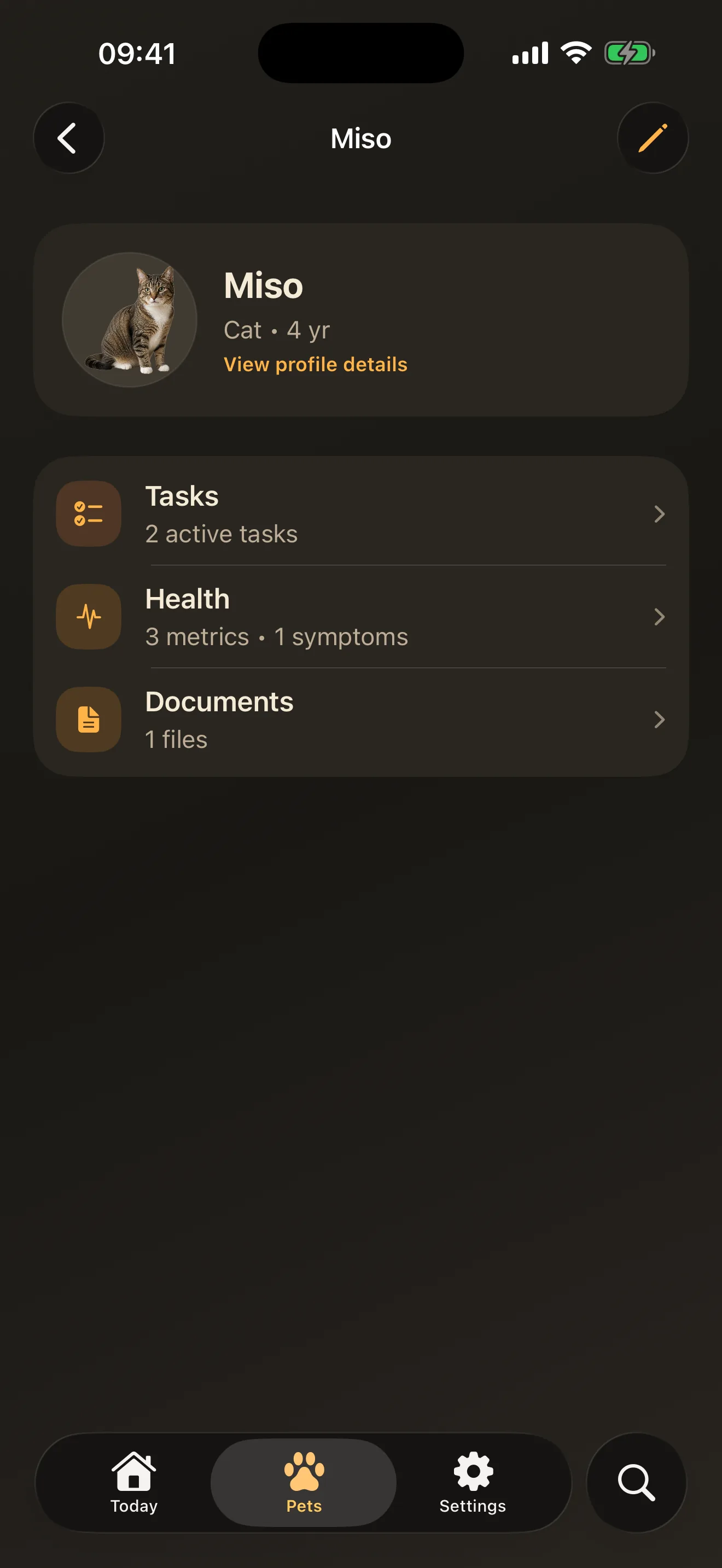 Clear pet profiles